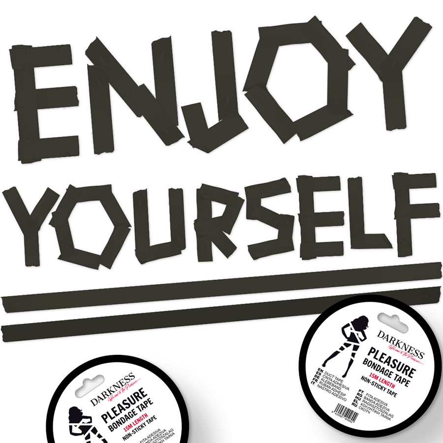 MØRKKE - IKKE-KLÆBENDE SORT BONDAGE TAPE 15M