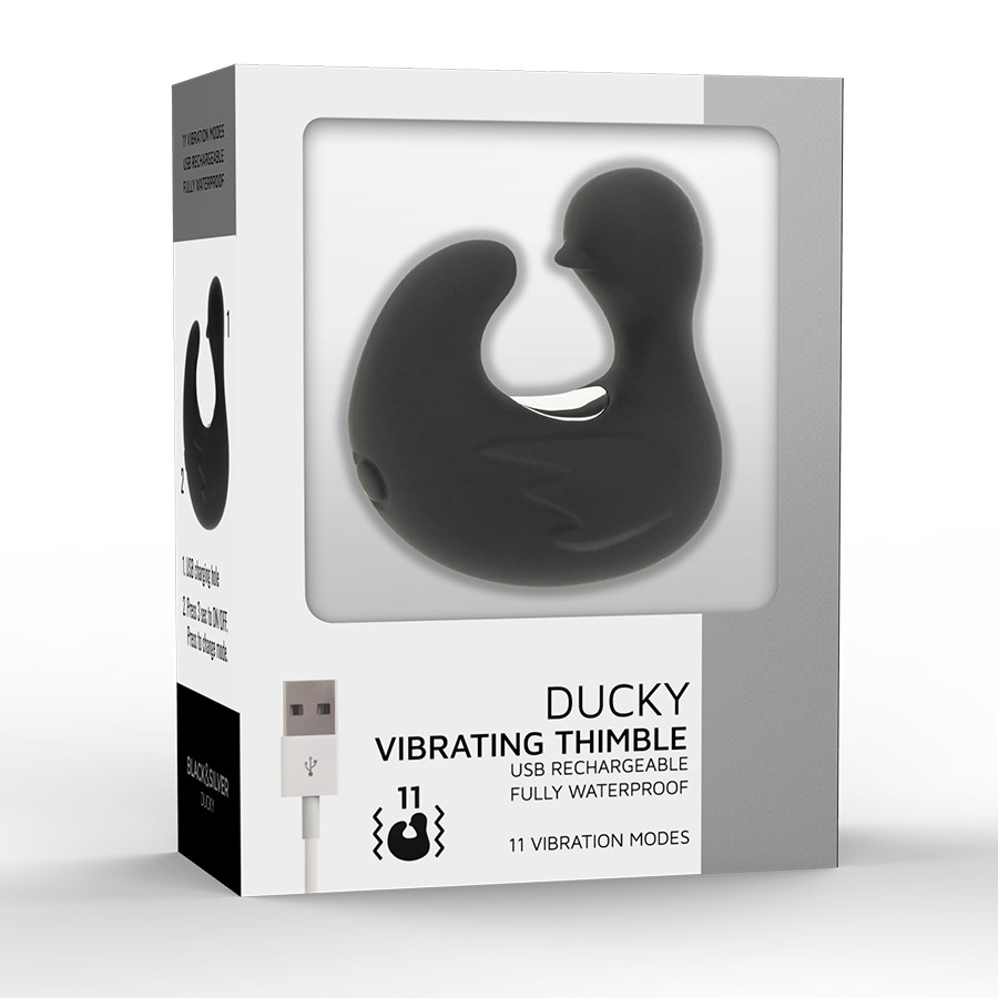 BLACK&SILVER - DUCKYMANIA DÉ À COUPER EN SILICONE RECHARGEABLE ET STIMULANT POUR CANARD