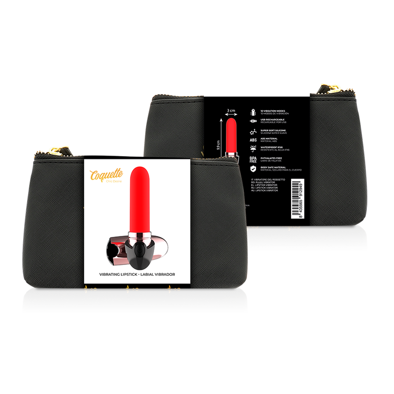 COQUETTE CHIC DESIRE - VIBRATOR GENOPLADELIG LÆBESTIFT SORT/ GULD