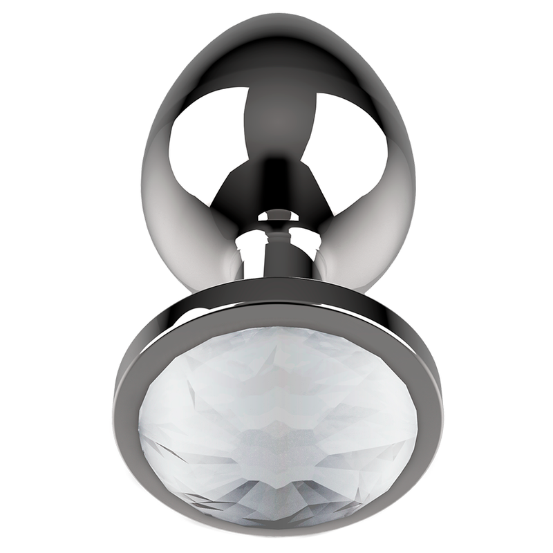 COQUETTE CHIC DESIRE - PLUG ANAL MÉTAL COULEUR TRANSPARENT TAILLE M 3,5 X 8 CM
