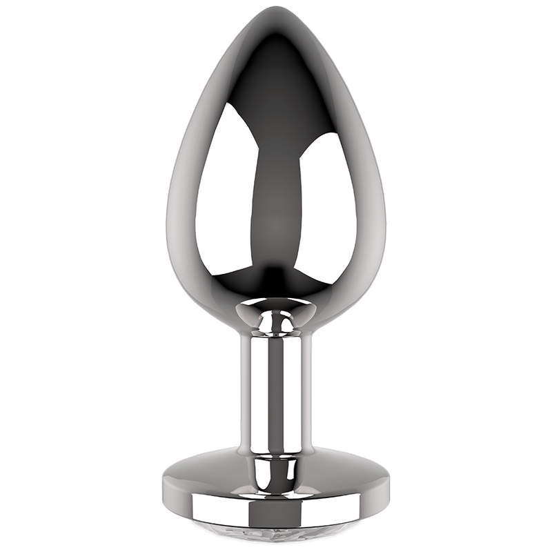 COQUETTE CHIC DESIRE - PLUG ANAL MÉTAL COULEUR TRANSPARENT TAILLE M 3,5 X 8 CM