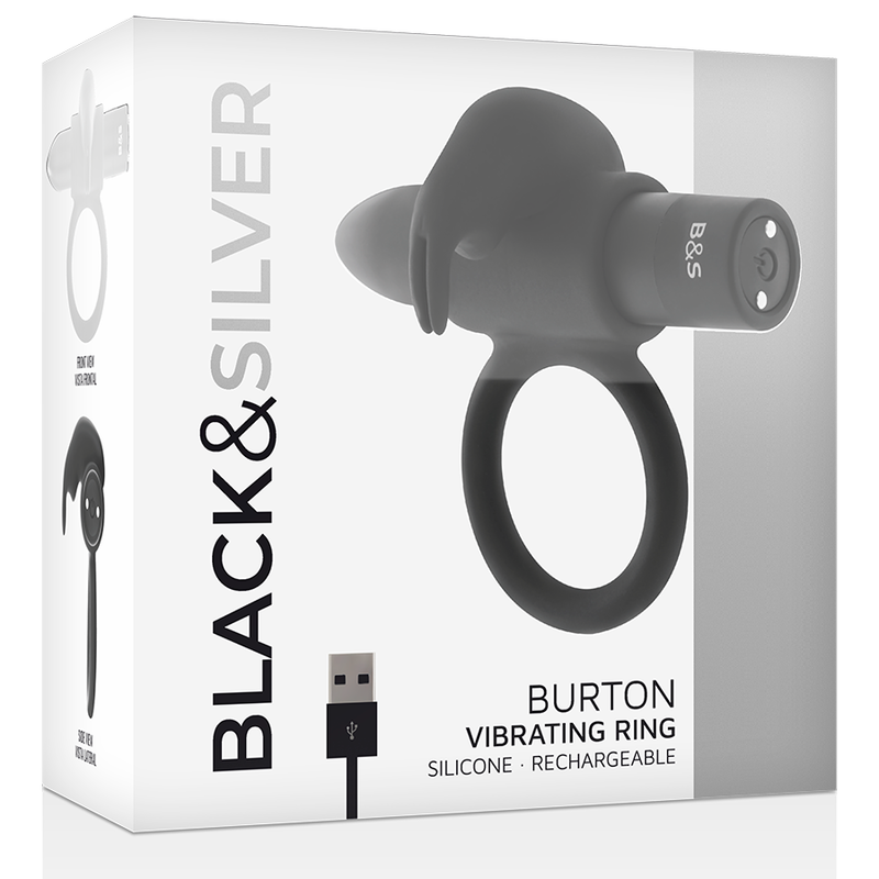 SORT&SØLV - BURTON RING 10 VIBRATIONSFUNKTIONER SORT