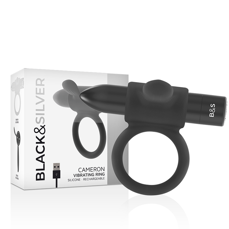 BLACK&SILVER - BAGUE RECHARGEABLE CAMERON BLACK