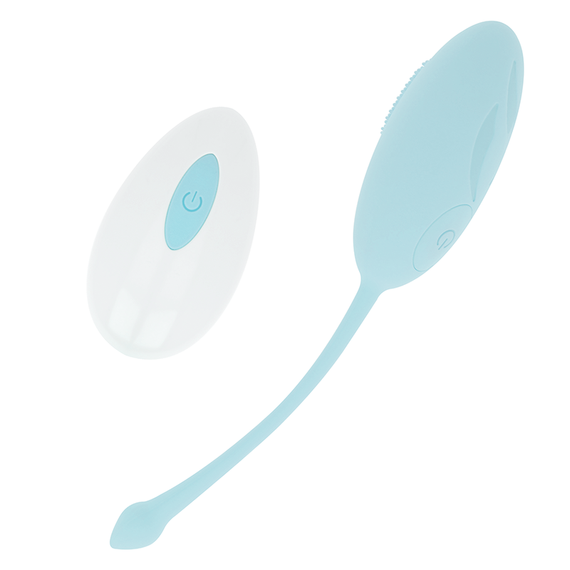 OHMAMA - TEXTURED VIBRATING EGG 10 MODES BLÅ
