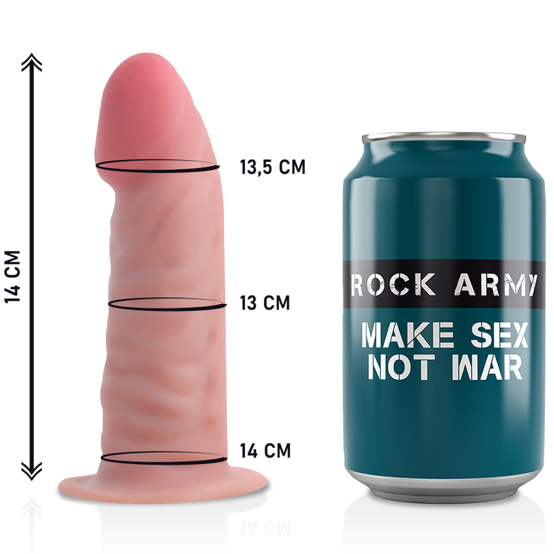 ROCKARMY - HARNAIS + GODE RÉALISTE TIGRE DOUBLE DENSITÉ 14 CM -O- 4,46 CM