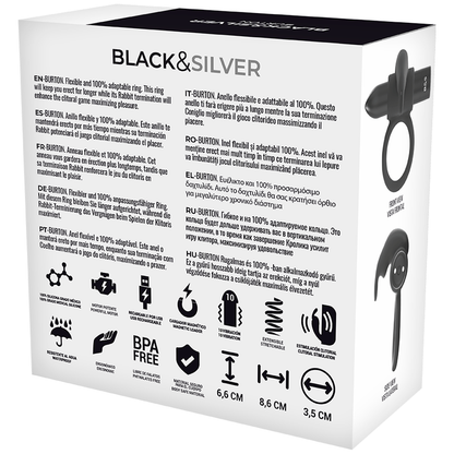 BLACK&amp;SILVER - BURTON FJERNBETJENING COCKRING WATCHME