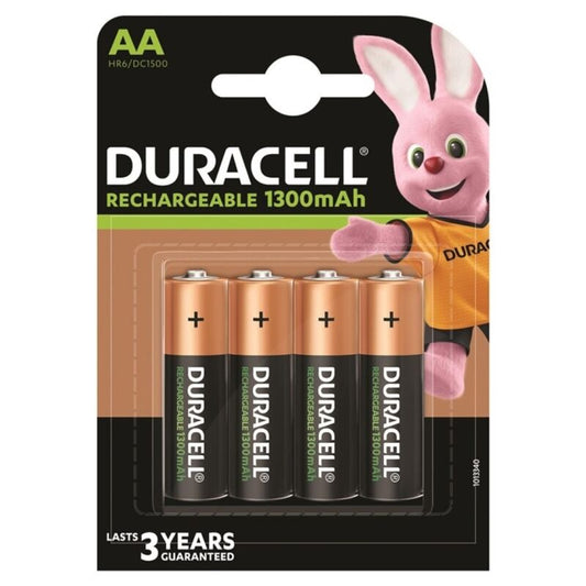 DURACELL - GENOPLADELIGT BATTERI HR6 AA 1300mAh 4 ENHEDER