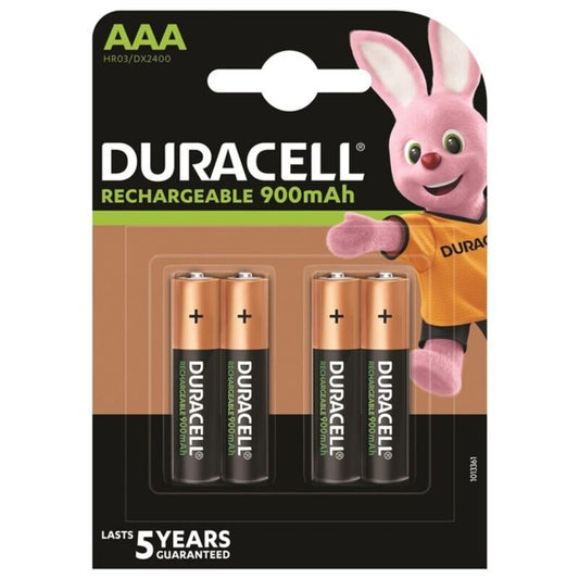 DURACELL - GENOPLADELIGT BATTERI HR03 AAA 900mAh 4 ENHEDER
