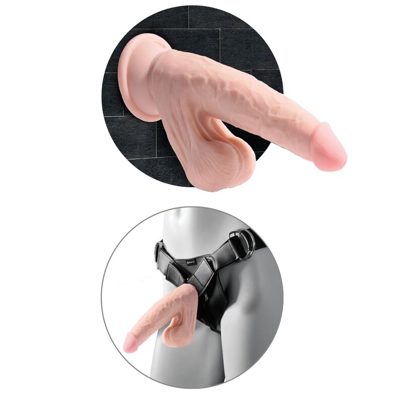 KING COCK - PLUS GODE 3D AVEC COUILLES BALANCANTES 20,3 CM
