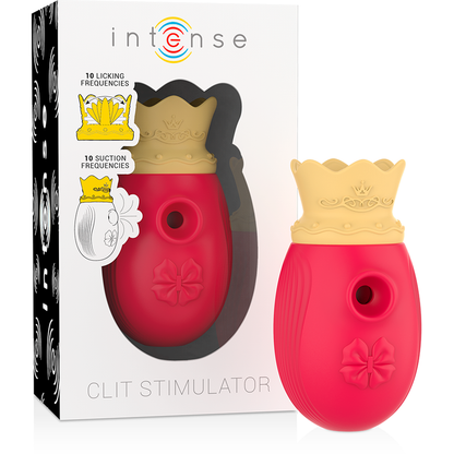 INTENSE - CLIT STIMULATOR 10 slikke- og sugefrekvenser - RØD