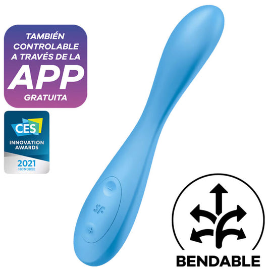 SATISFYER - G-SPOT FLEX 4+ MULTI VIBRATEUR APPLI BLEU
