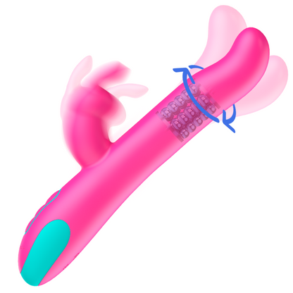 HAPPY LOKY - PLUTO RABBIT VIBRATOR &amp; ROTATOR WATCHME TRÅDLØS TEKNOLOGI KOMPATIBEL