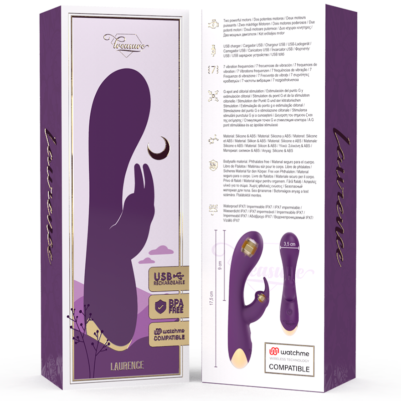 TREASURE - LAURENCE RABBIT VIBRATOR WATCHME TRÅDLØS TEKNOLOGI KOMPATIBEL