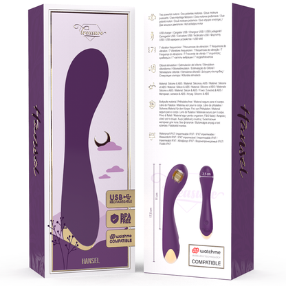 TREASURE - VIBRATEUR POINT G HANSEL COMPATIBLE AVEC LA TECHNOLOGIE SANS FIL WATCHME