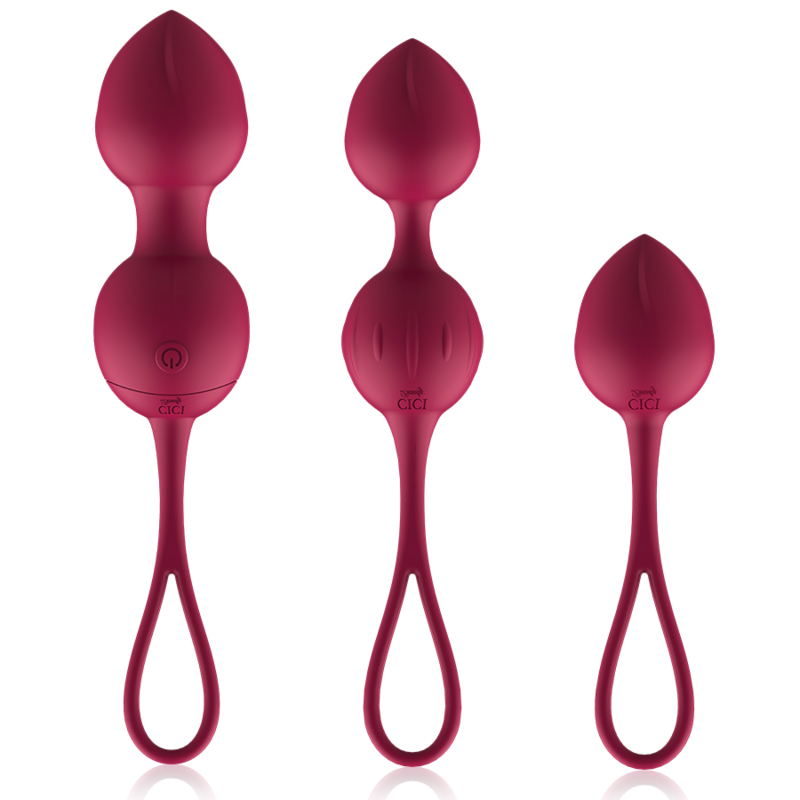 CICI BEAUTY - PREMIUM SILICONE 3 VIBRATENDE KEGEL BEADS FJERNBETJENING