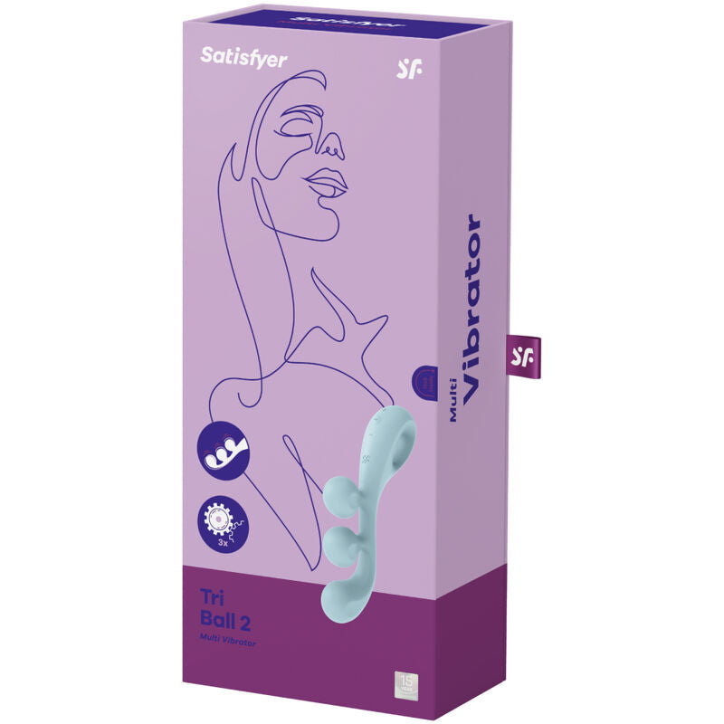 TILfredsstiller - TRI BALL 2 MULTI VIBRATOR BLÅ