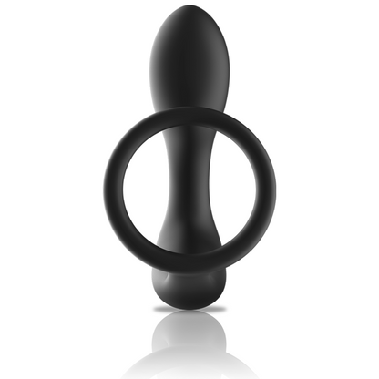 SORT&amp;SØLV - FJERNBETJENING ANAL MASSAGER GENOPLADELIG SILIKONE SORT