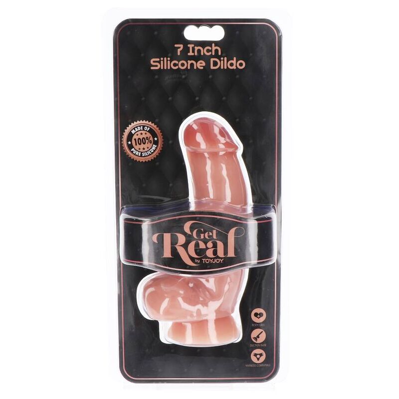 BLI RIGTIG - SILIKONE DILDO 18 CM W BALLS SKIN