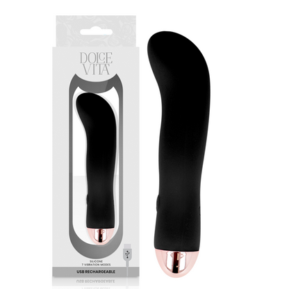 DOLCE VITA - GENOPLADELIG VIBRATOR TO SORT 7 SPEED