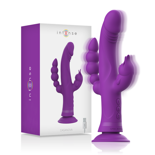 INTENSE - VIBRATEUR CASANOVA RABBIT SILICONE TRIPLE MOTEUR VIOLET