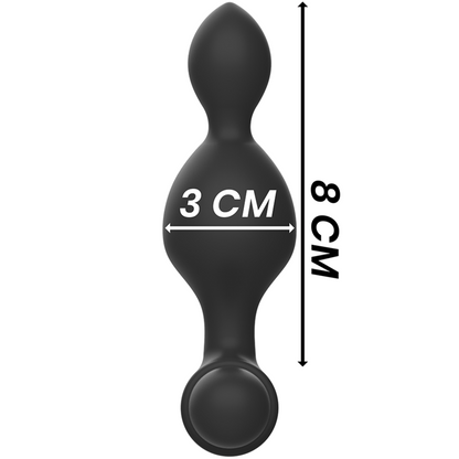 BLACK&amp;SILVER - TUCKER SMALL SILIKONE ANAL STIK FJERNBETJENING