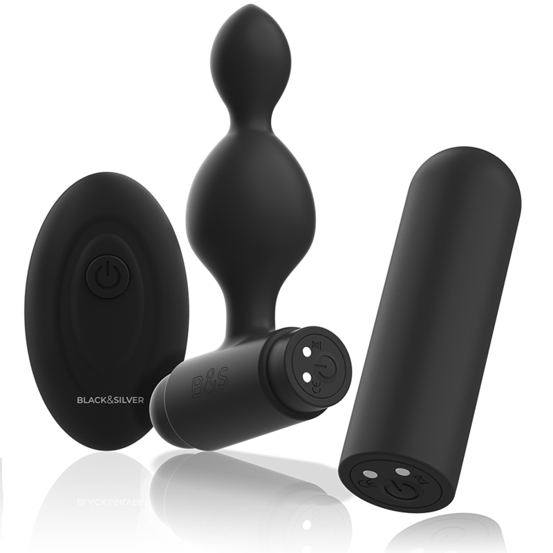 BLACK&amp;SILVER - TUCKER SMALL SILIKONE ANAL STIK FJERNBETJENING