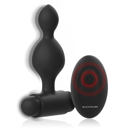 BLACK&amp;SILVER - TUCKER SMALL SILIKONE ANAL STIK FJERNBETJENING