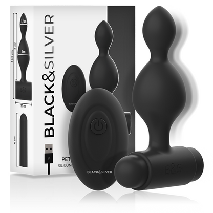 BLACK&amp;SILVER - TUCKER SMALL SILIKONE ANAL STIK FJERNBETJENING