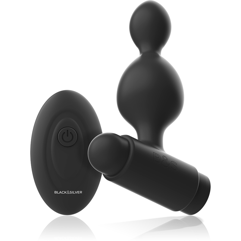 BLACK&amp;SILVER - TUCKER SMALL SILIKONE ANAL STIK FJERNBETJENING