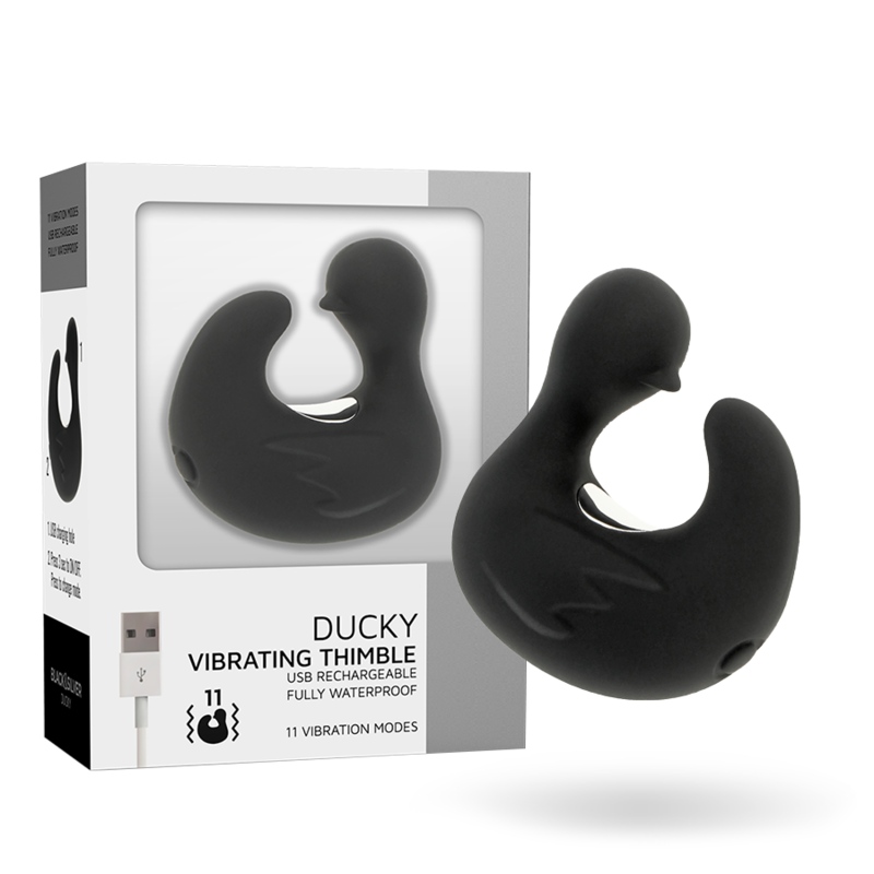 BLACK&amp;SILVER - DUCKYMANIA DÉ À COUPER EN SILICONE RECHARGEABLE ET STIMULANT POUR CANARD