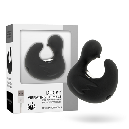 BLACK&amp;SILVER - DUCKYMANIA DÉ À COUPER EN SILICONE RECHARGEABLE ET STIMULANT POUR CANARD