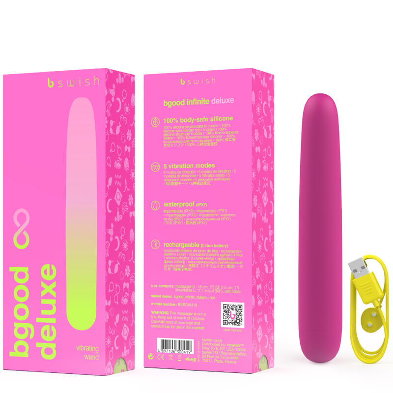 B SWISH - BGOOD INFINITE DELUXE GENOPLADELIG VIBRATOR PINK SILIKONE