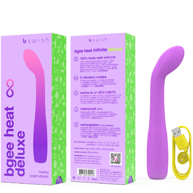 B SWISH - BGEE HEAT INFINITE DELUXE GENOPLADELIG VIBRATOR LAVENDEL SILIKONE