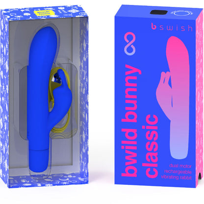 B SWISH - BWILD BUNNY UENDELIG KLASSISK GENOPLADELIG VIBRATOR BLÅ SILIKONE