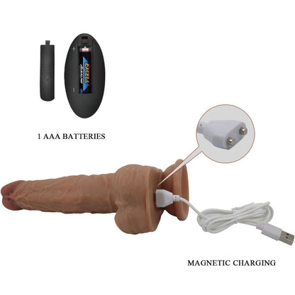 PRETTY LOVE - GODE SILICONE JONATHAN 3 VIBRATIONS + 3 MESURES D'INSERTION TÉLÉCOMMANDE 21 CM