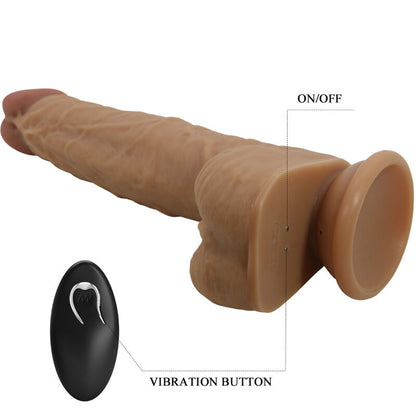 PRETTY LOVE - GODE SILICONE JONATHAN 3 VIBRATIONS + 3 MESURES D'INSERTION TÉLÉCOMMANDE 21 CM