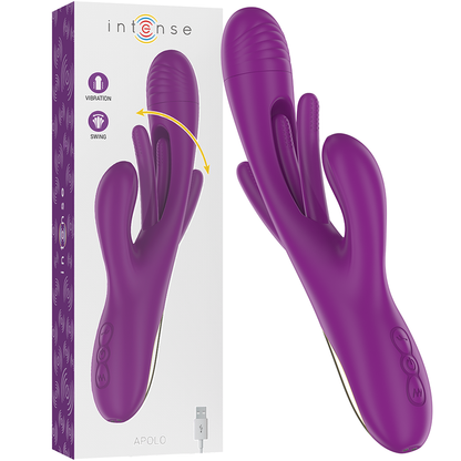 INTENSE - APOLO GENOPLADELIG MULTIFUNKTIONSVIBRATOR 7 VIBRATIONER MED SWINGING MOTION LILLA