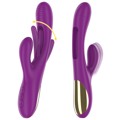 INTENSE - APOLO GENOPLADELIG MULTIFUNKTIONSVIBRATOR 7 VIBRATIONER MED SWINGING MOTION LILLA