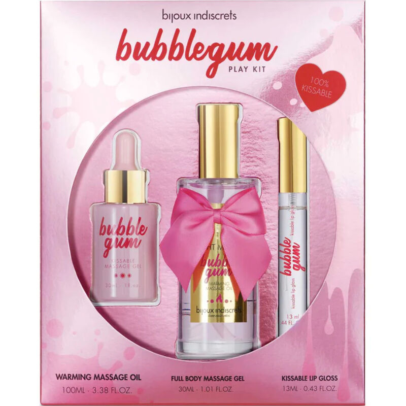 BIJOUX - INDISCRETS BUBBLEGUM LEGESÆT MED OIL GEL &amp; LIP GLOSS