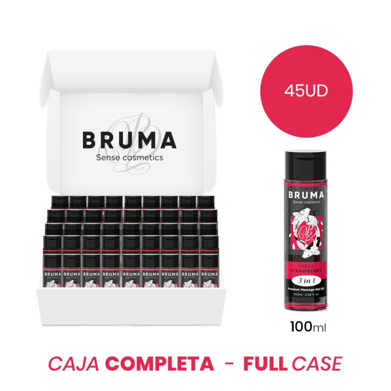 MOQ 45 - BRUMA PREMIUM MASSAGE HOT OLIE JORDBÆR 3 I 1 - 100 ML