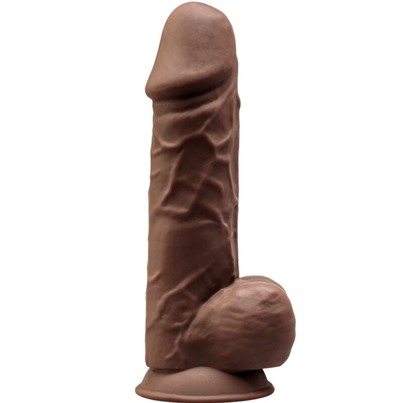 SILEXD - MODEL 1 REALISTISK PENIS PREMIUM SILEXPAN SILIKONEBRUN 21,5 CM