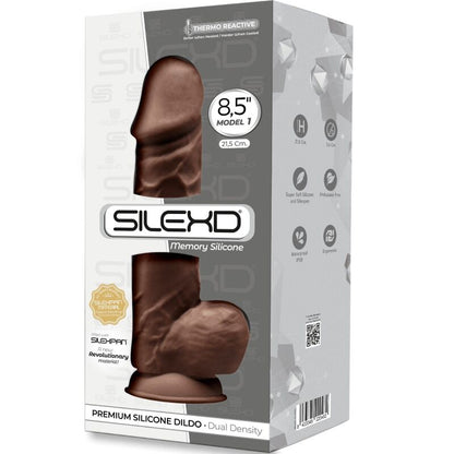 SILEXD - MODEL 1 REALISTISK PENIS PREMIUM SILEXPAN SILIKONEBRUN 21,5 CM