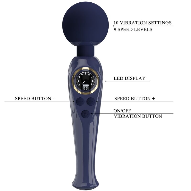 PRETTY LOVE - SKYLER VIBRATEUR WAND BLEU