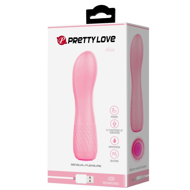 PRETTY LOVE - ALICE PINK GENOPLADELIG VIBRATOR