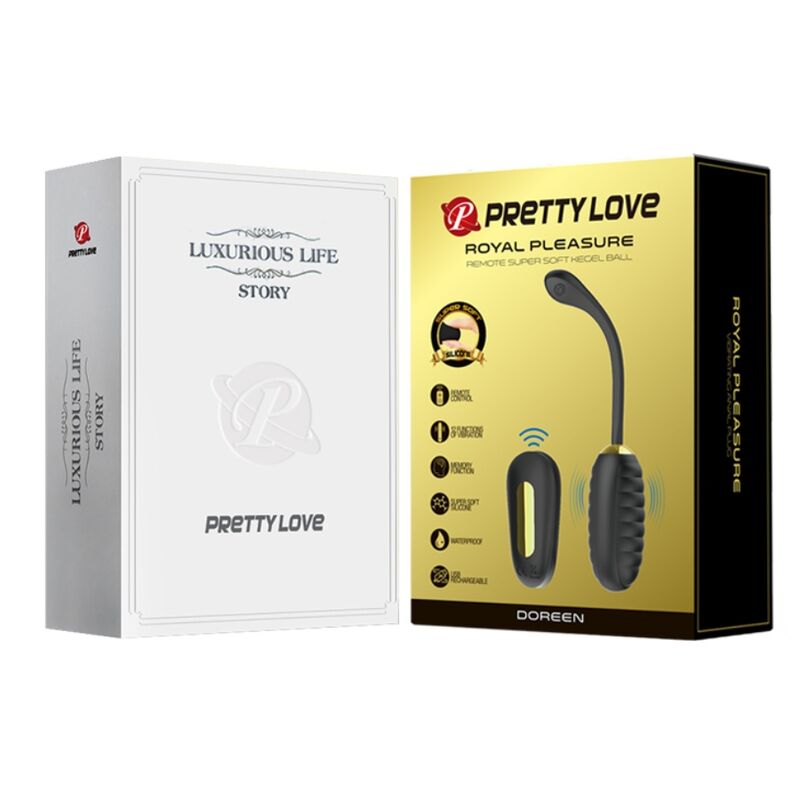 PRETTY LOVE - DOREEN LUKSUS GENOPLADELIG VIBRERING ÆG SORT FJERNBETJENING