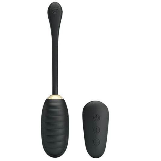 PRETTY LOVE - ŒUF VIBRANT RECHARGEABLE DE LUXE DOREEN NOIR AVEC TÉLÉCOMMANDE