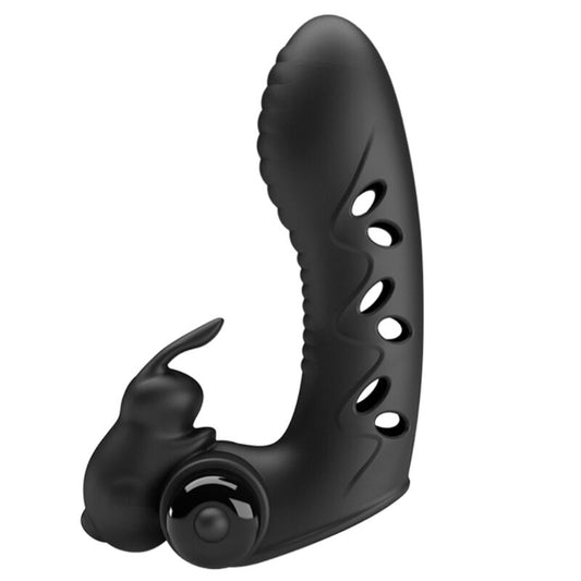 PRETTY LOVE - VIBRATEUR VANCE BLACK RABBIT AVEC COUVERTURE POUR DOIGTS