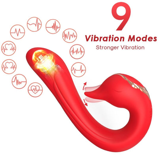 ARMONY - DELFIN VIBRATOR MULTIPOSITION &amp; VARMEEFFEKT RØD