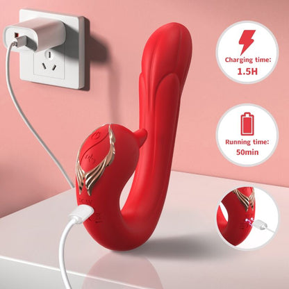 ARMONY - DELFIN VIBRATOR MULTIPOSITION &amp; VARMEEFFEKT RØD
