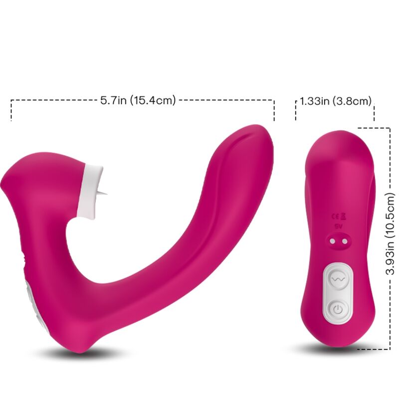 ARMONY - SECRETKISS LICKING VIBRATING CLIT &amp; VIBRATOR CURVED FUCHSIA